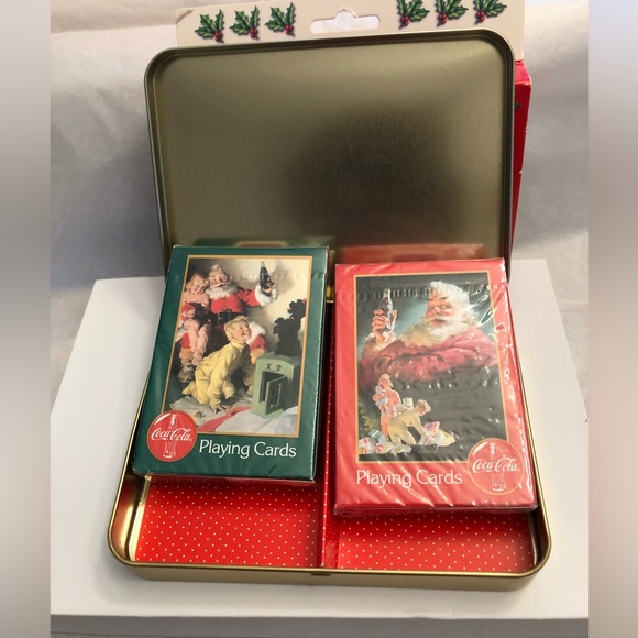 ♥️HP♥️ Coca Cola Santa Playing Cards 1996 Set/2 Limited Edition NIB - Picture 3 of 4